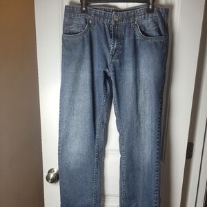 CJ Black Men's Blue Low Rise slum Straight-Leg Jeans. Size 34X34